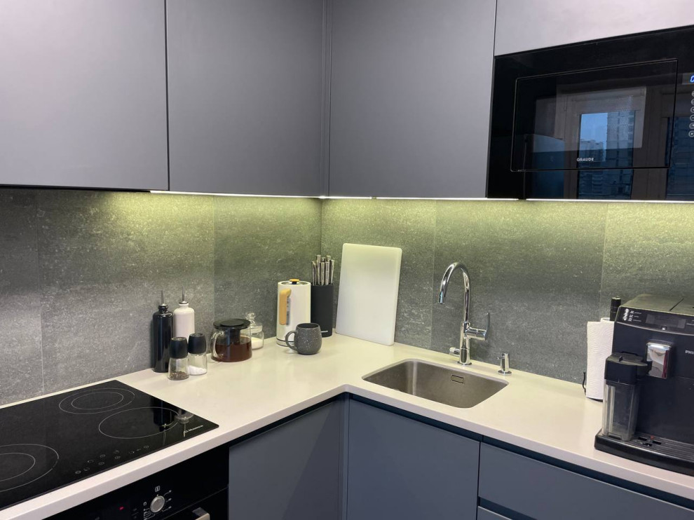 Реализация кухни по дизайн-проекту в однокомнатной квартире, 2022