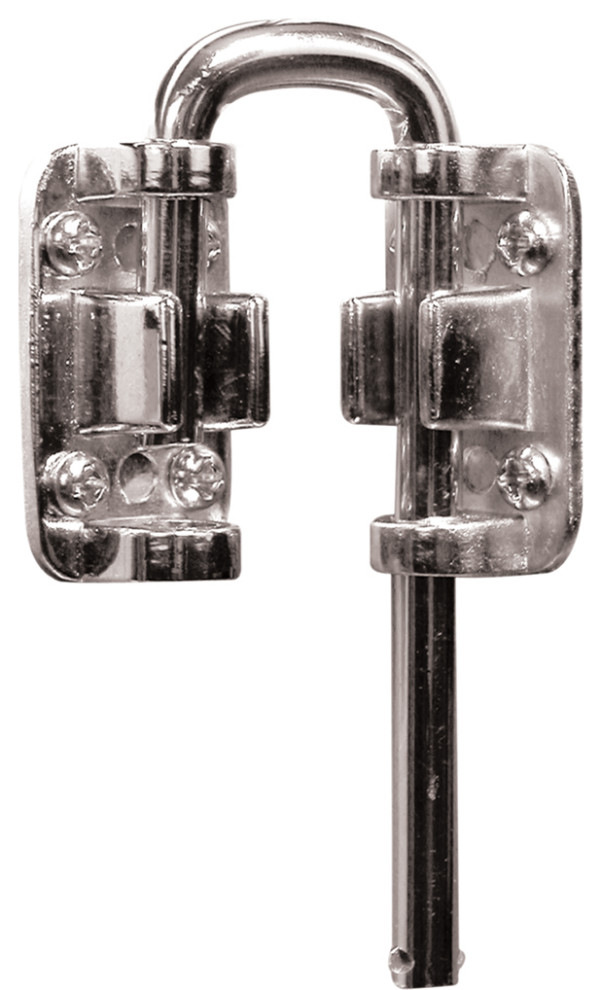Sliding Door Loop Lock, 11/8", Nickel Plated Transitional Door