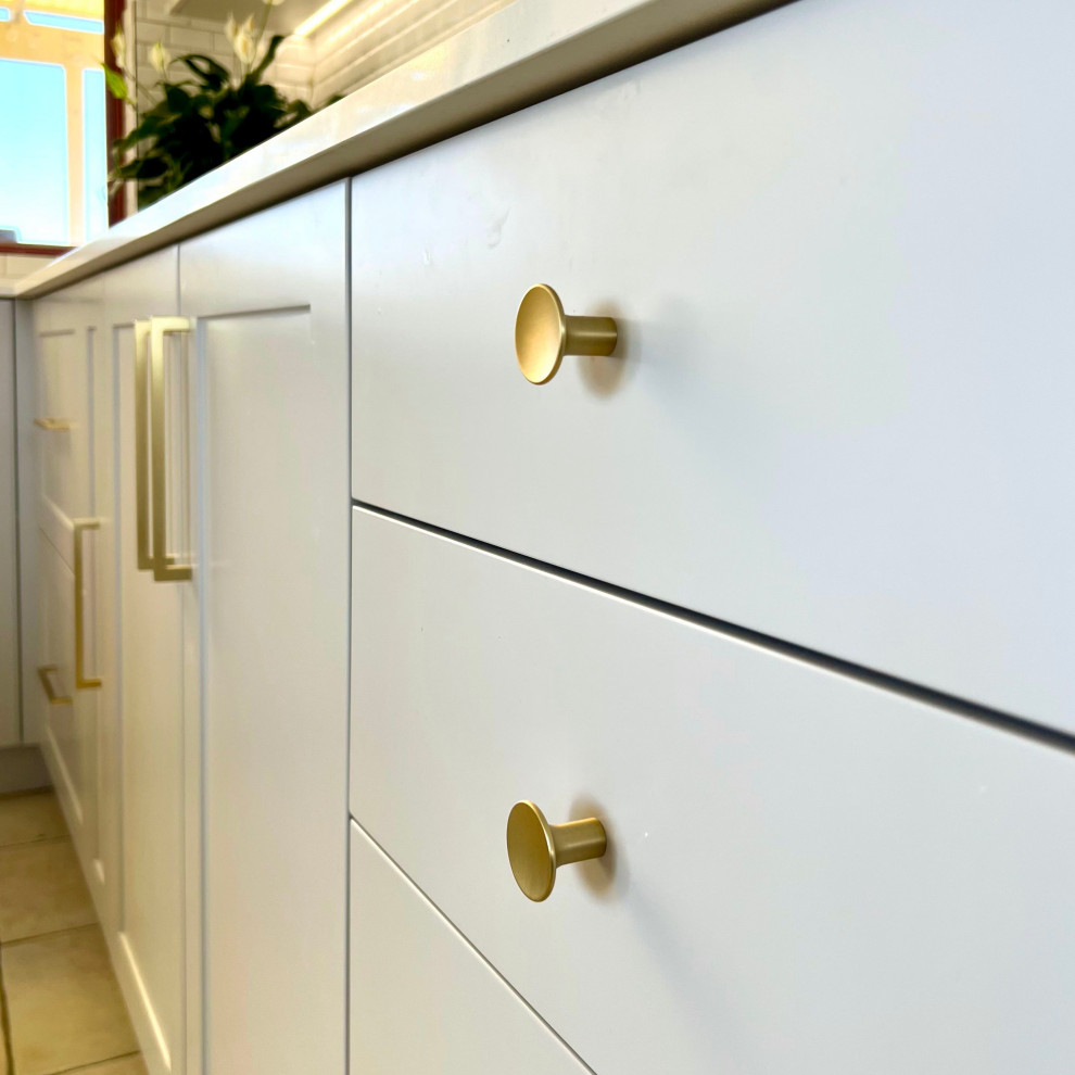 Grey Shaker Kitchen with Brass Hardware Hampton Kitchen Sydney
