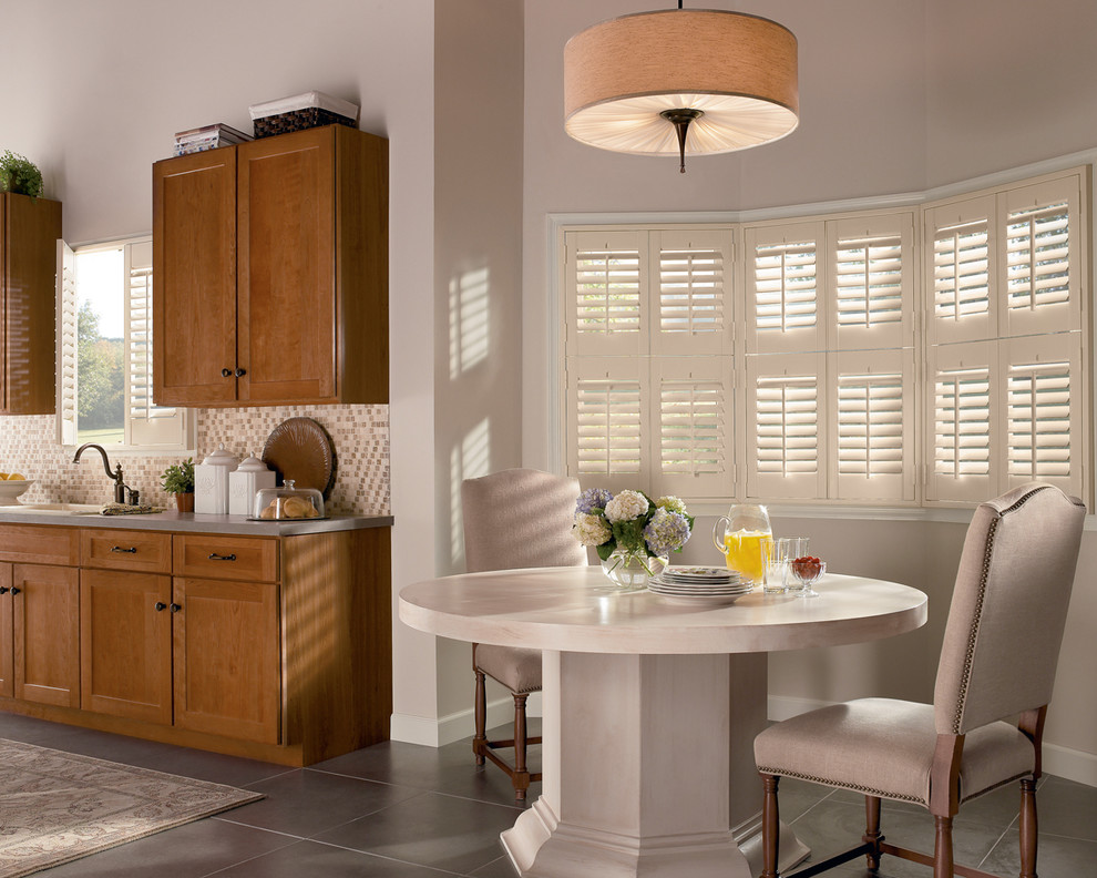 Eat-in kitchen - contemporary single-wall eat-in kitchen idea