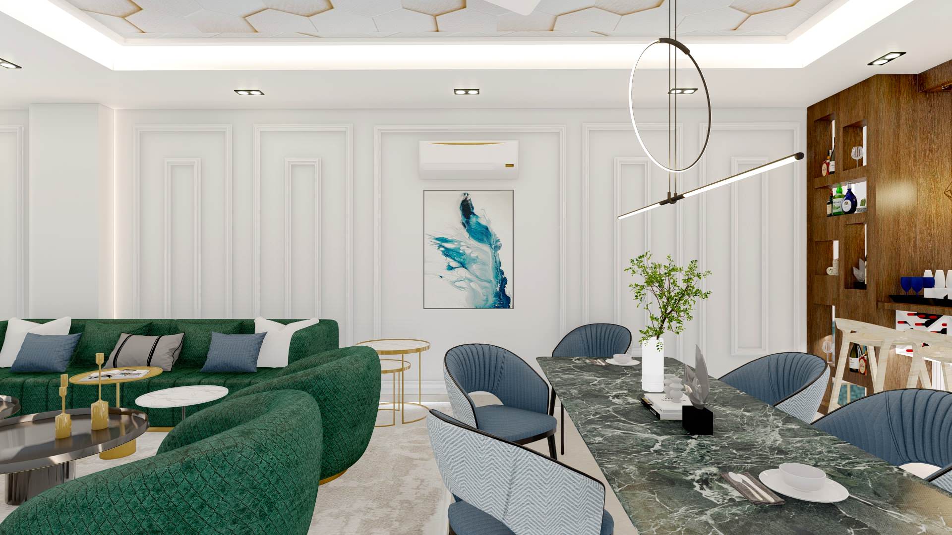 Contemporary Living Room Renovation in Canary Wharf