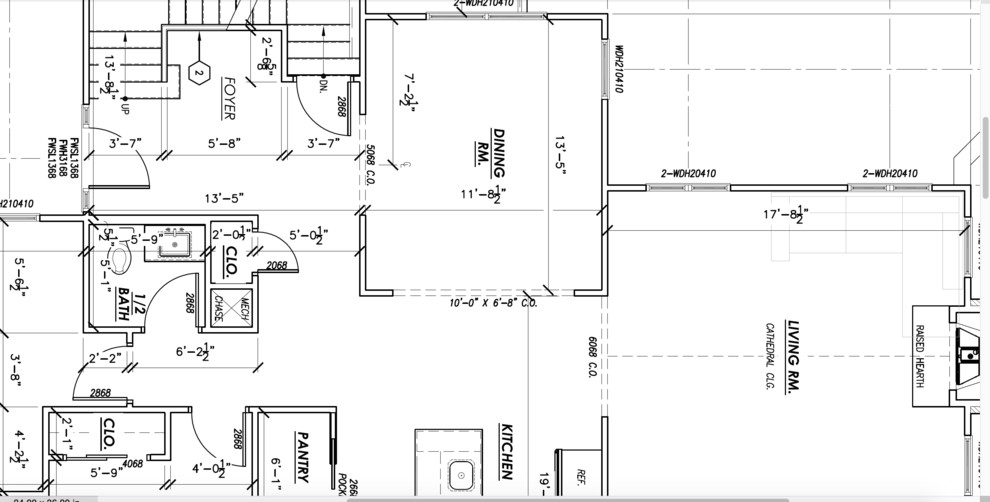 Cased openings semiopen layout