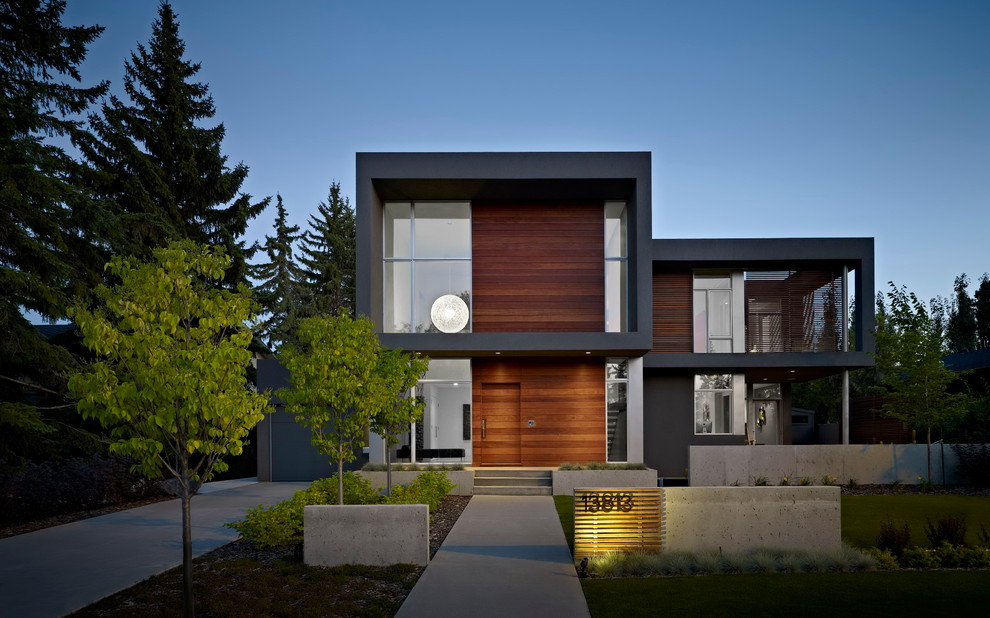 Design ideas for a modern exterior in Edmonton.