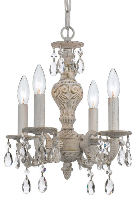 Paris Market 4 Light Swarovski Spectra Crystal White Mini Chandelier