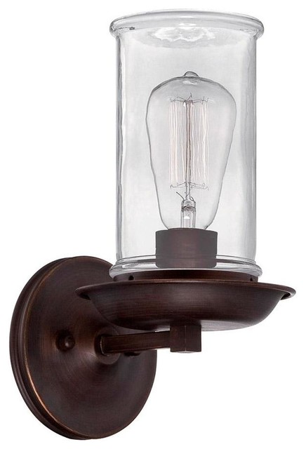 Cylinder Glass Hurricane Wall Sconce