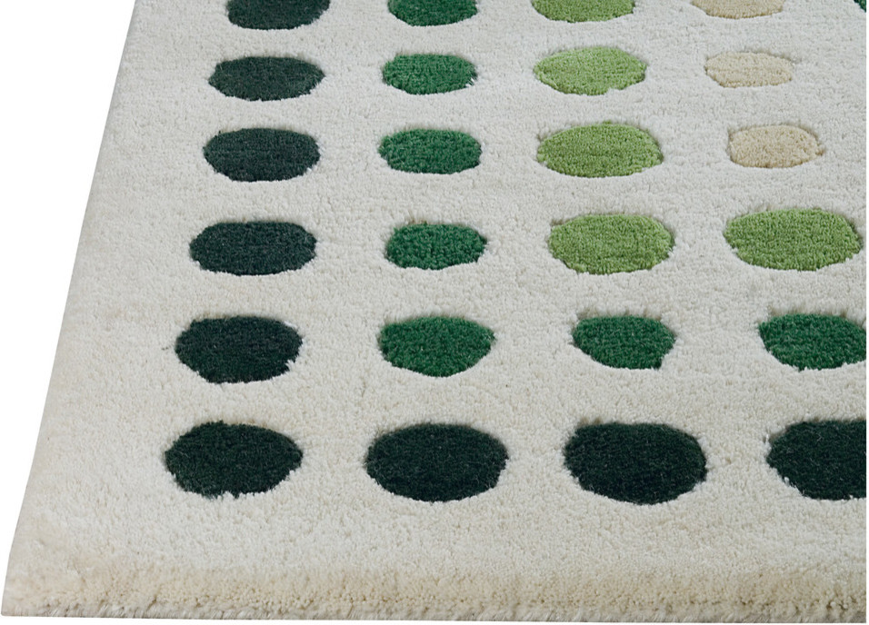 Hand Tufted Green Wool Area Rug, 5'6"x7'10" Contemporary Area Rugs