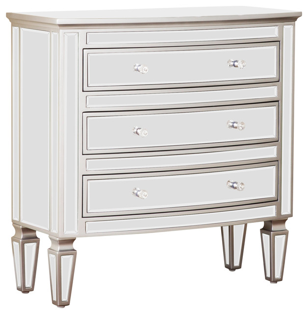 Ormand 3 Drawer Mirrored Storage Chest Glam Style Transitional