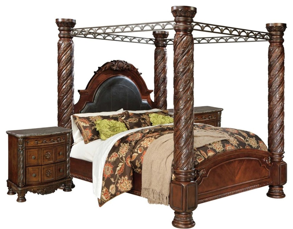 Ashley North Shore 3 Pc Poster Bedroom Set With Canopy California King