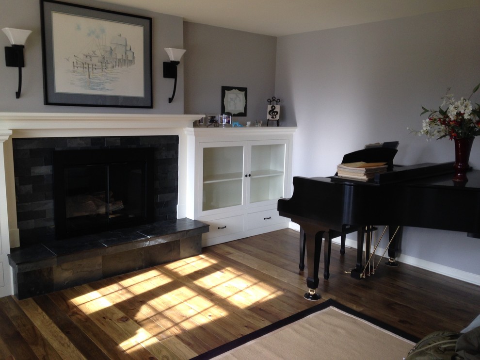 built-in shelves and cabinets
