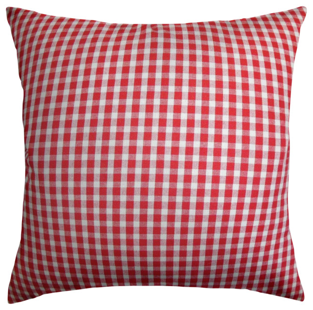 The Pillow Collection Red Armand Throw Pillow Cover, 20"x20"