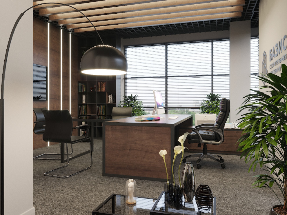 Офис строительный компании, современный, 2019