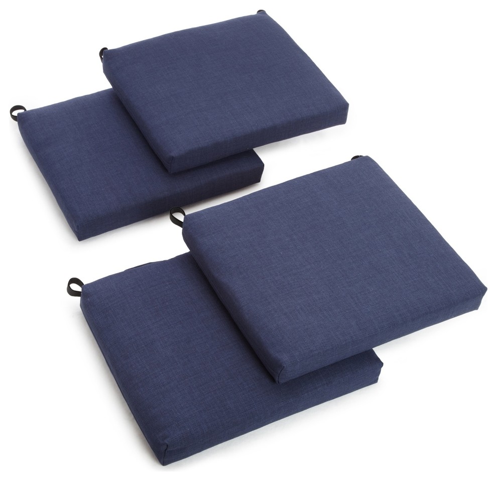 20"x19" Spun Polyester Chair Cushion, Set of 4, Azul Transitional