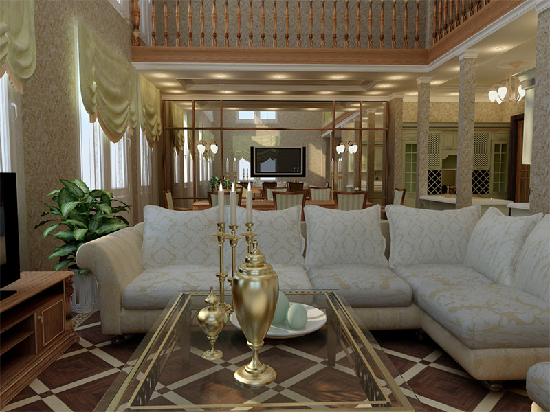 Эскизный проект гостиной в коттеджном поселке Колосково