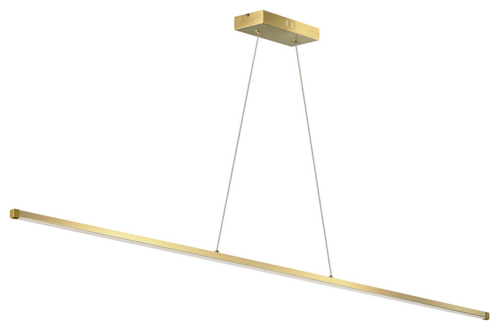 Array LED Horizontal Pendant 30W 48" Aged Brass White Acrylic Diffuser