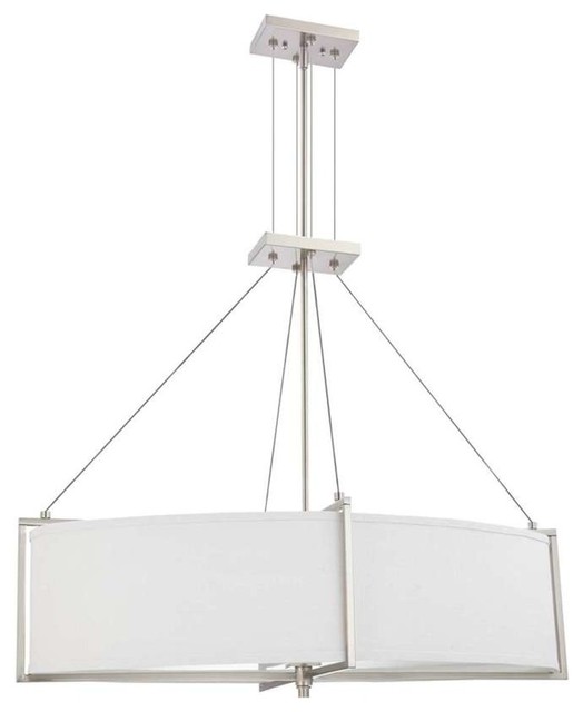 Nuvo Portia Es 6 Light Oval Pendant With Slate Gray Fabric Shade Nuvo Portia Es 6 Light Oval Pendant With Slate Gray Fabric Shade