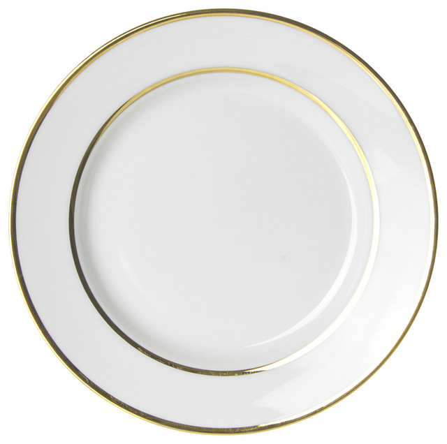 10 Strawberry Street Double Line Salad and Dessert Plate, Set of 6