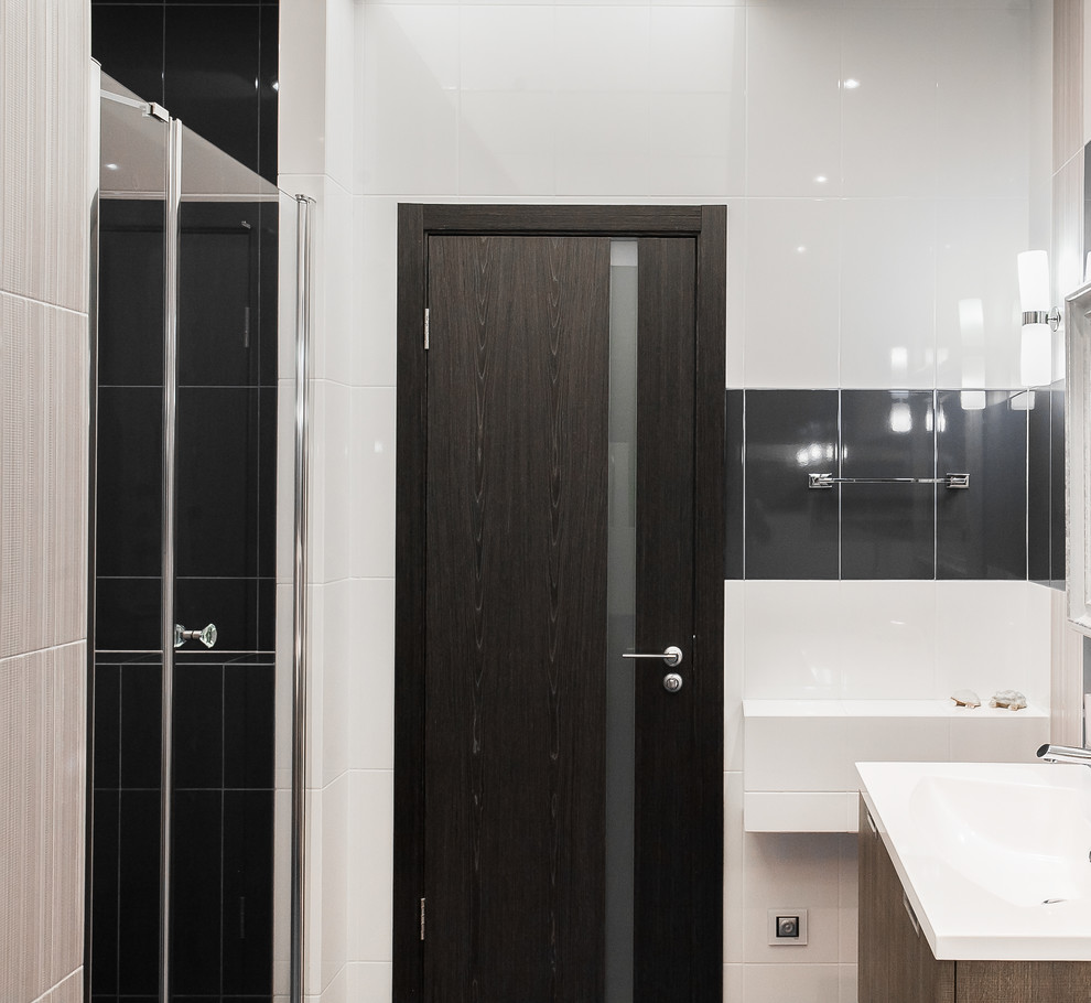 Черно-белые ванные комнаты. Проекты 2012 - 2013 г. Санкт-Петербург.