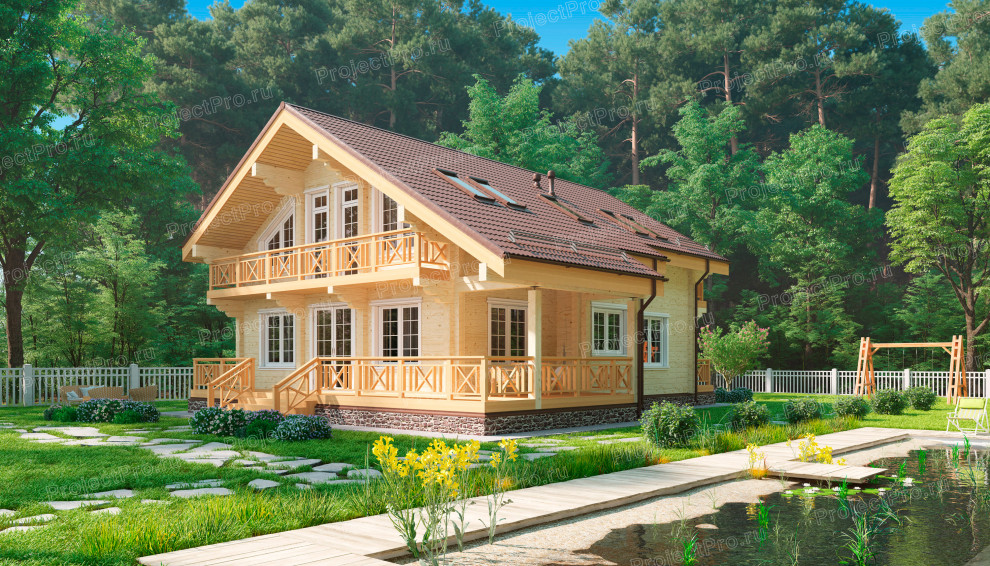 Проект дома из клееного бруса. Серия Smart. А-010