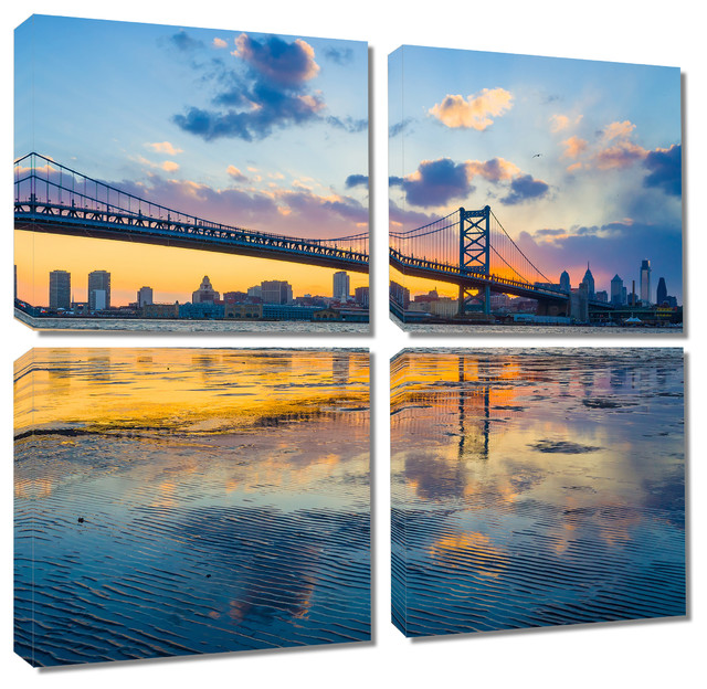 MYSTIC SUNSET ON THE SEA MODERN CANVAS WALL ART PRINT PICTURE READY TO HANG