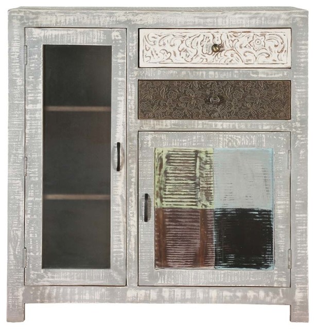 Florida 2 Drawers Distressed Mango Wood Accent Storage Cabinet Florida 2 Drawers Distressed Mango Wood Accent Storage Cabinet