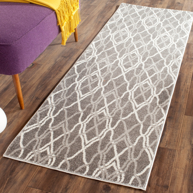 Safavieh Amherst Collection AMT417 Rug, Grey/Light Grey, 2'3"x11'