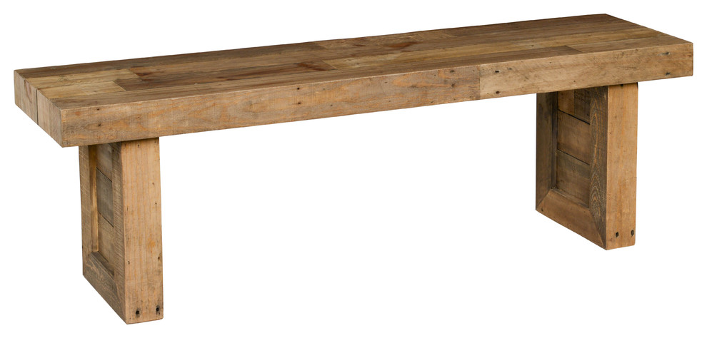 Norman Reclaimed Pine 55inch Bench Distressed Natural by Kosas Home