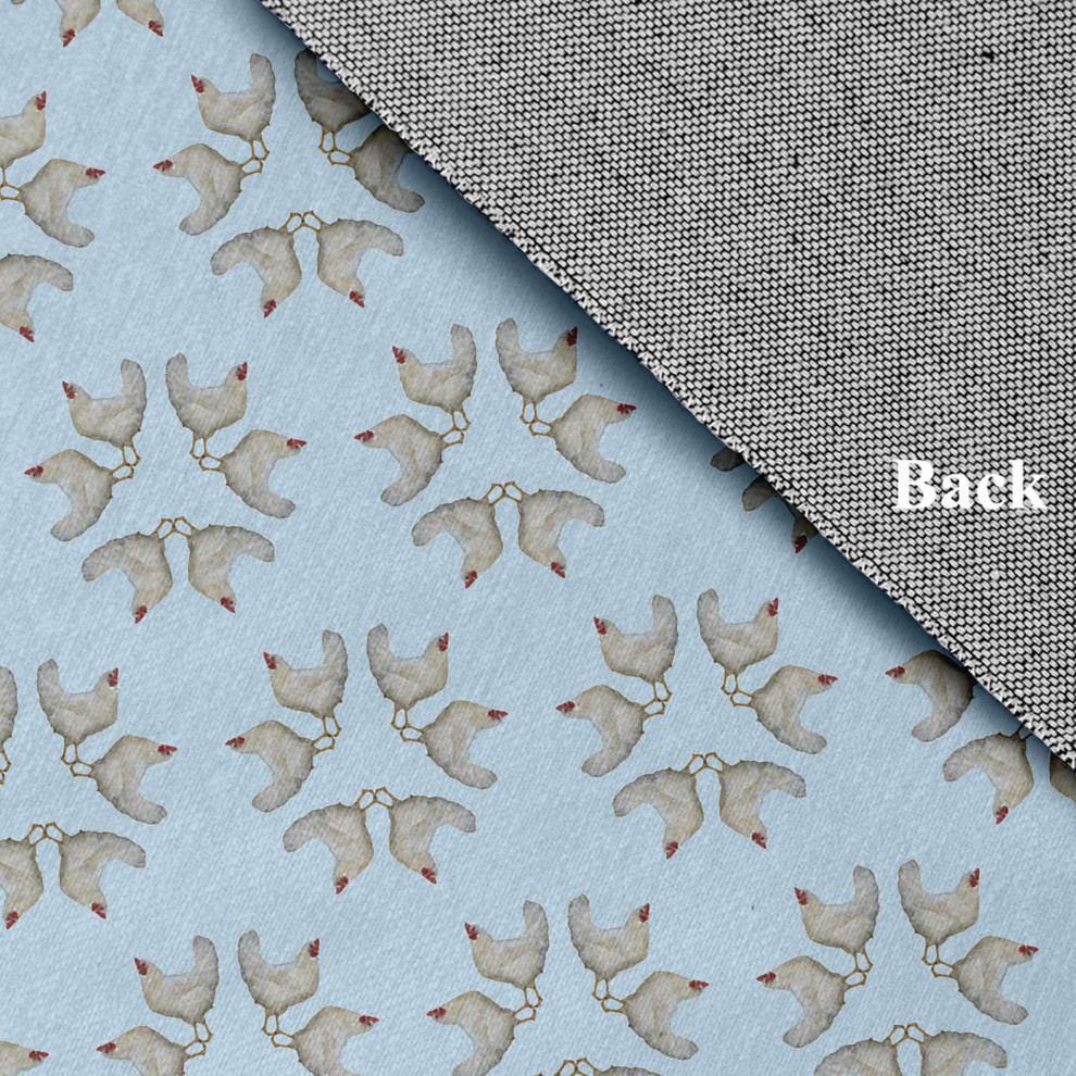 Chickensgoround Easter Chenille Rug, 4'x6' Contemporary Area Rugs