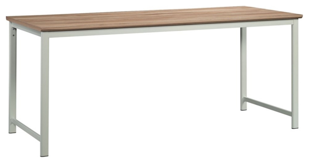 Sauder Bergen Circle Engineered Wood and Metal Table Desk in Kiln ...