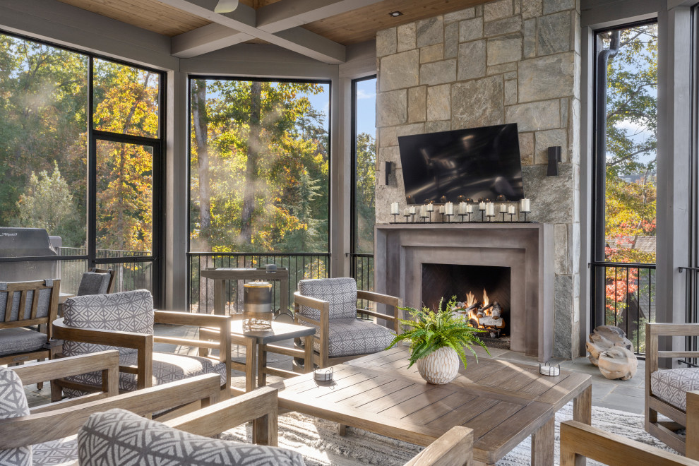 Inspiration for a transitional porch remodel in Other