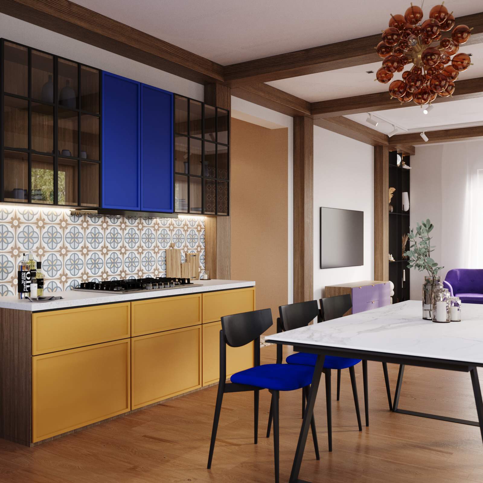 Дизайн 2х этажного дома в стиле эклектика