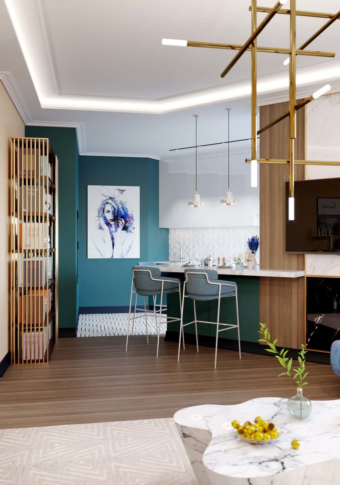 Модный интерьер двухкомнатной квартиры в духе современной Европы 75 метров