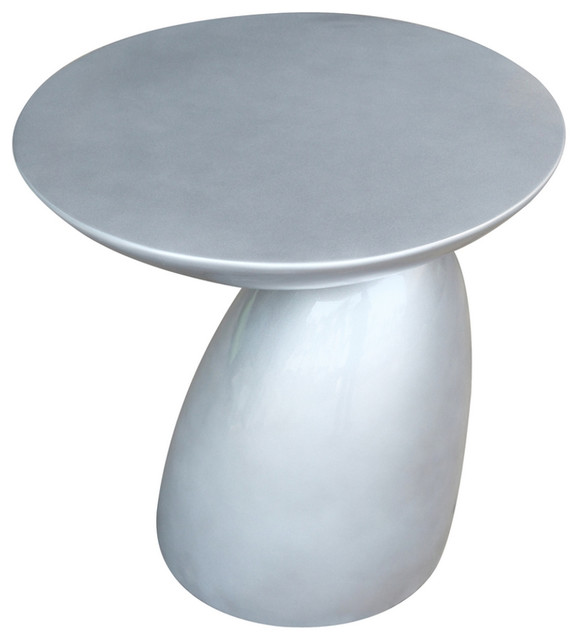 Modern Classics Oval End Side Table, Silver Contemporary Side