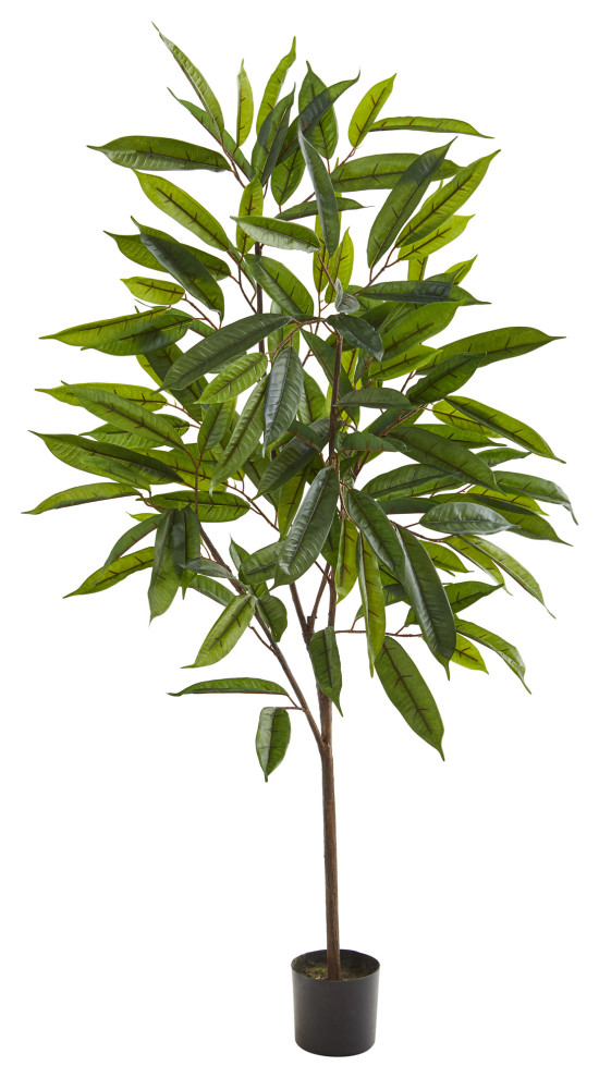 52" Long Leaf Ficus Artificial Plant Modern Artificial Plants And