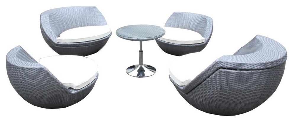 Renava Ovum Outdoor Silver Seating Set, 5-Piece Set