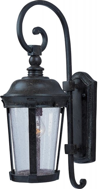 One Light Bronze Seedy Glass Wall Lantern