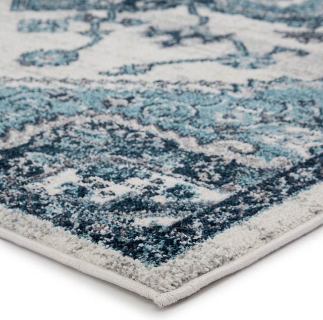 Jaipur Living Lebanon Medallion Turquoise White Area Rug 4 3 X6 1