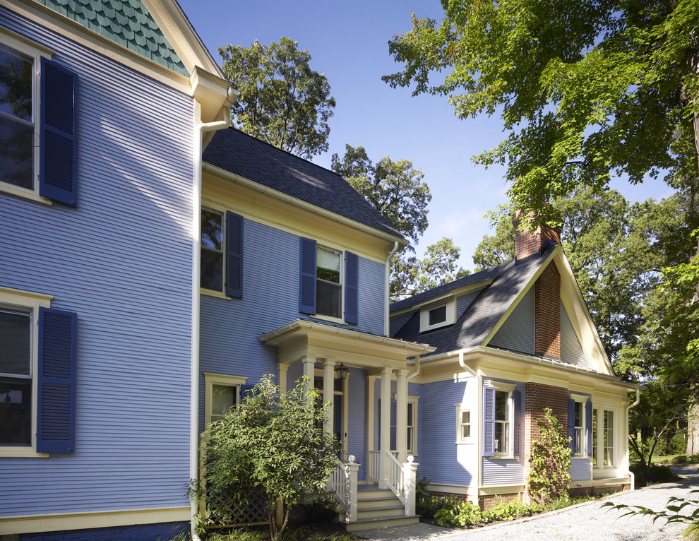 Design ideas for a traditional exterior in DC Metro with wood siding.