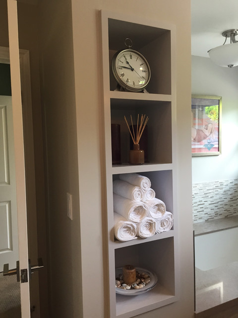 Master Bathroom Towel Niche - Contemporary - Los Angeles - by Tami ...