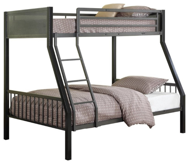 Coaster Rogen Modern Full Triple Metal Bunk Bed in Brown Finish, Twin