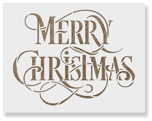 Merry Christmas Stencil on Reusable Mylar for Crafts - Contemporary - Wall Stencils - by Stencil