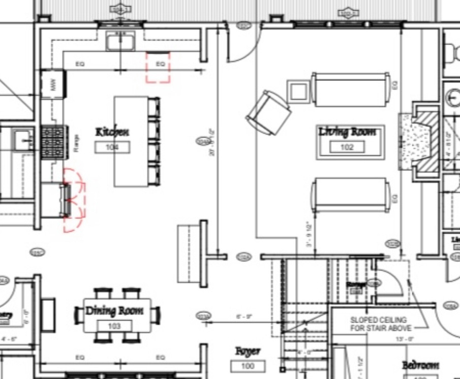9 foot ceilings for 20x19 great room? Or lower in kitchen/dining only?