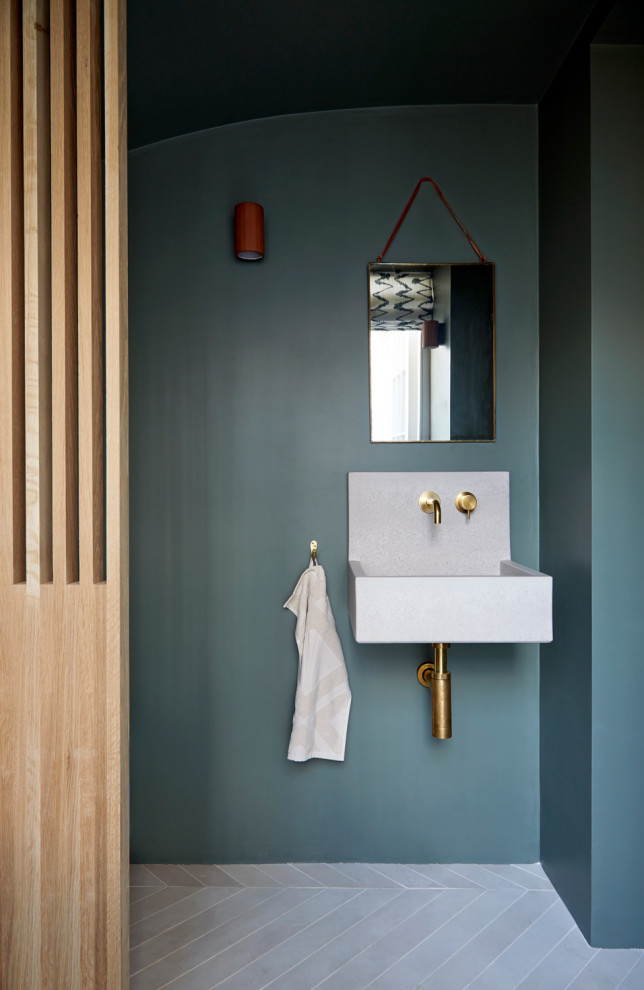 Design ideas for a contemporary cloakroom in London.