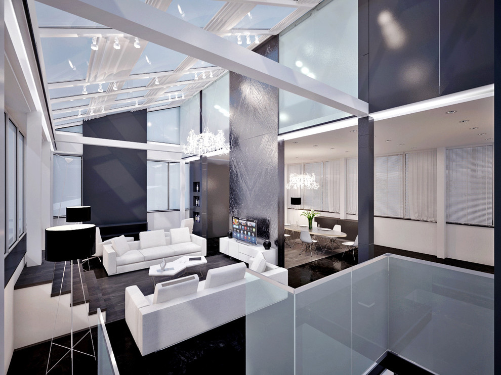 Проект 79 - Интерьер двухуровневой квартиры (7 вариант)