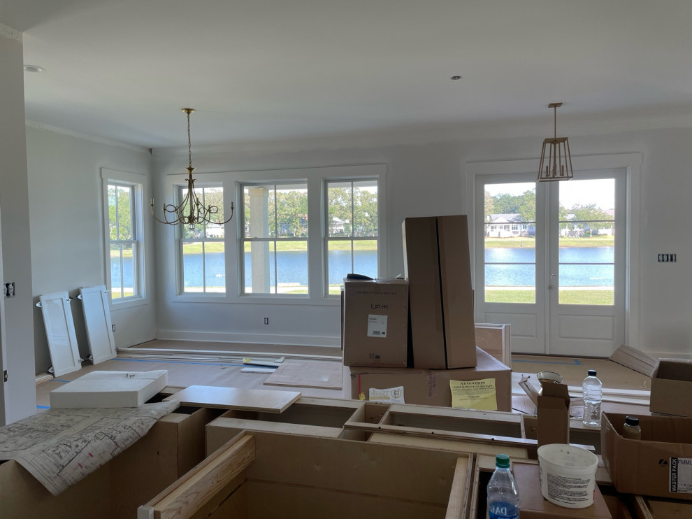off centered windows to dining room