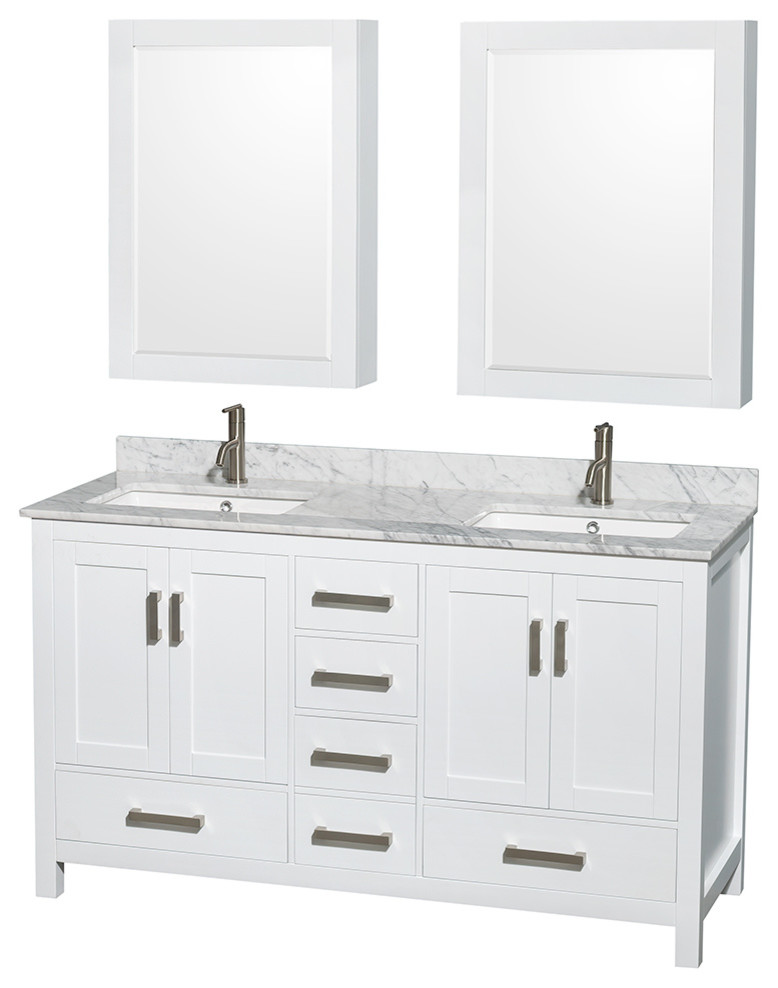 Sheffield Double Bathroom Vanity With Medicine 60
