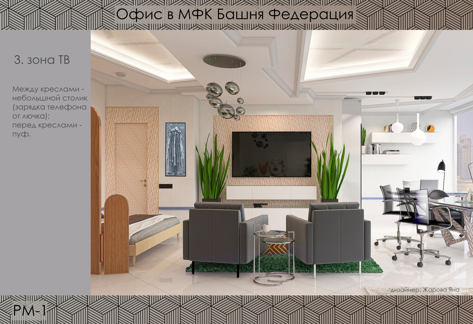 Офис в Сити. Зона ТВ