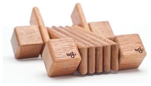 52-Piece Mahogany Magnetic Wooden Blocks