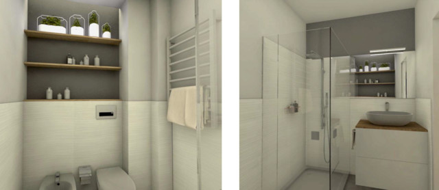 Split in two contemporary-bathroom