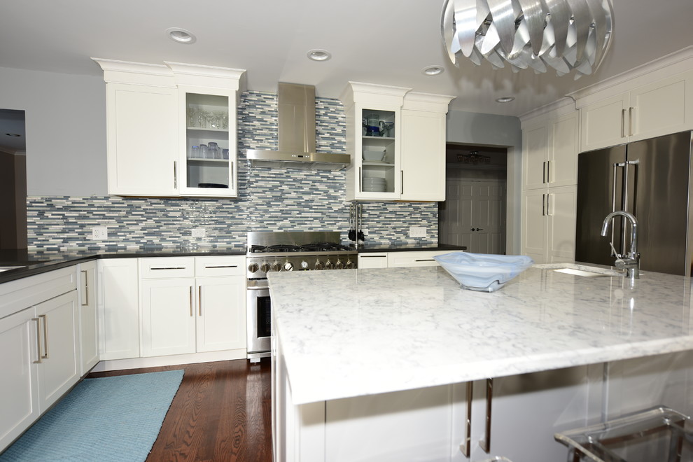 Example of a transitional kitchen design in Chicago