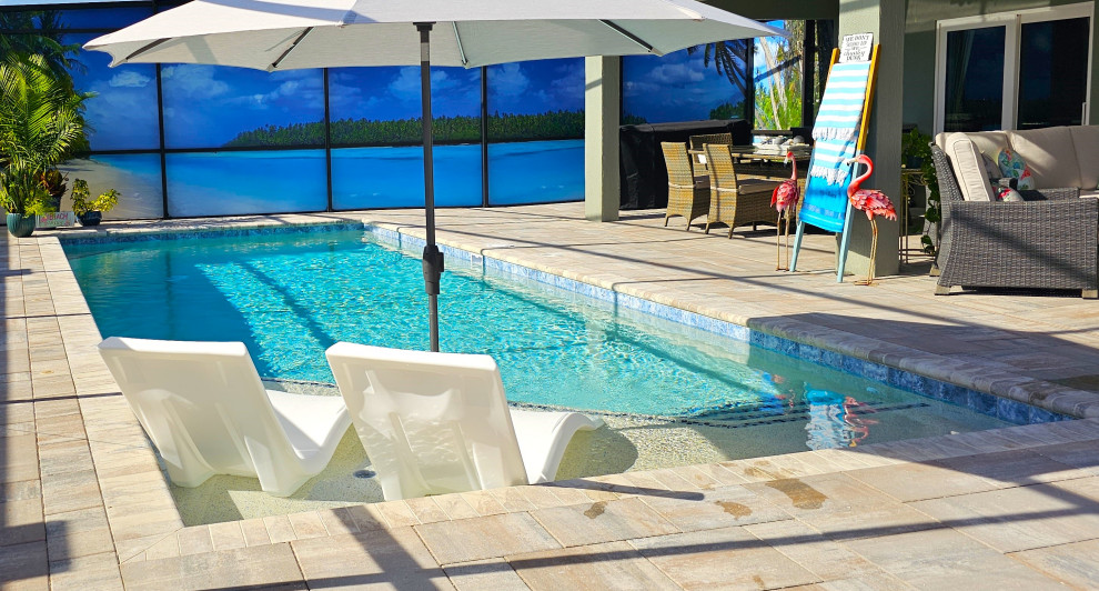 The Villages Parallelogram Pool with bold angled steps